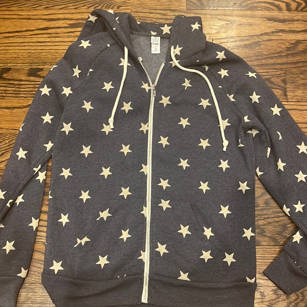 Zip up sweatshirt with white stars